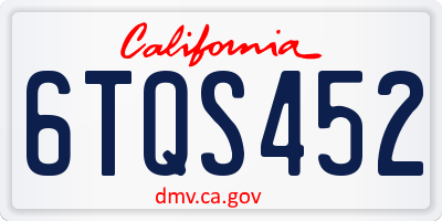 CA license plate 6TQS452