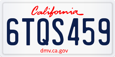 CA license plate 6TQS459