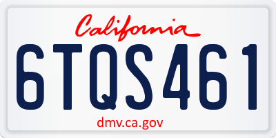 CA license plate 6TQS461