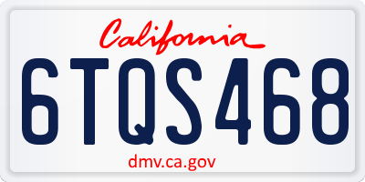 CA license plate 6TQS468