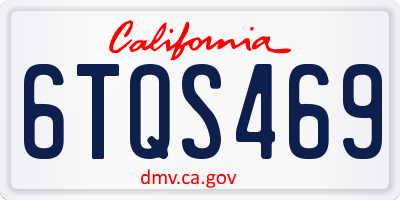CA license plate 6TQS469