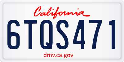 CA license plate 6TQS471