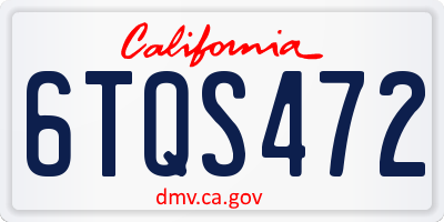 CA license plate 6TQS472