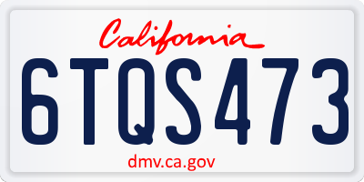 CA license plate 6TQS473