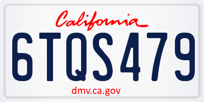 CA license plate 6TQS479