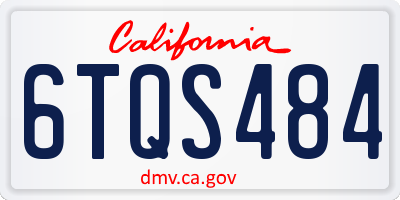CA license plate 6TQS484