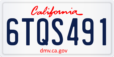 CA license plate 6TQS491