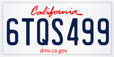 CA license plate 6TQS499