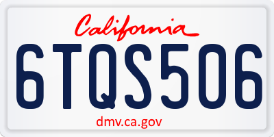 CA license plate 6TQS506