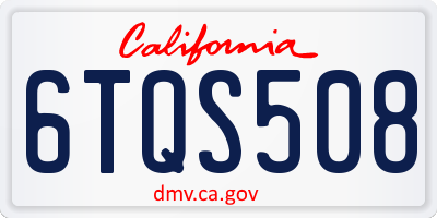 CA license plate 6TQS508