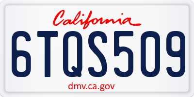 CA license plate 6TQS509