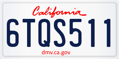 CA license plate 6TQS511