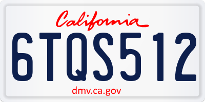 CA license plate 6TQS512