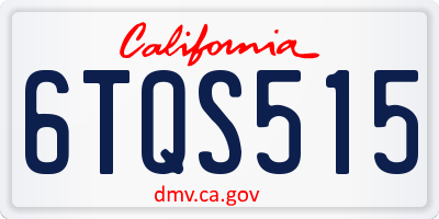 CA license plate 6TQS515