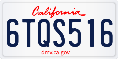 CA license plate 6TQS516