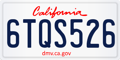 CA license plate 6TQS526