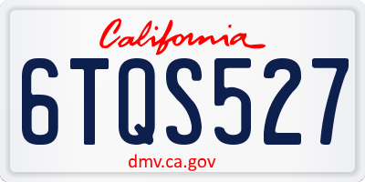 CA license plate 6TQS527