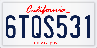 CA license plate 6TQS531