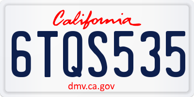 CA license plate 6TQS535