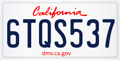 CA license plate 6TQS537