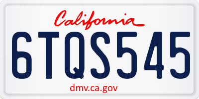 CA license plate 6TQS545