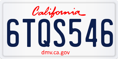 CA license plate 6TQS546