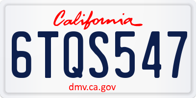 CA license plate 6TQS547