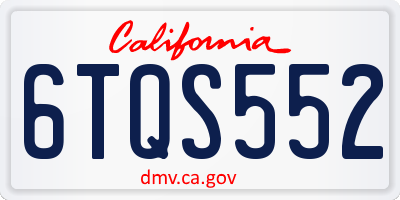 CA license plate 6TQS552