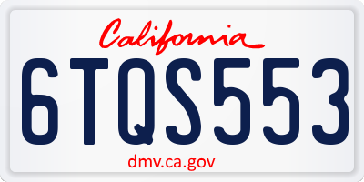 CA license plate 6TQS553