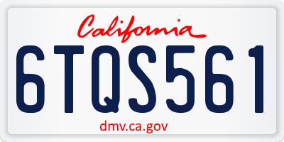 CA license plate 6TQS561