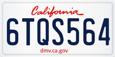 CA license plate 6TQS564