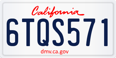 CA license plate 6TQS571