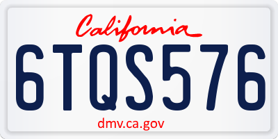 CA license plate 6TQS576