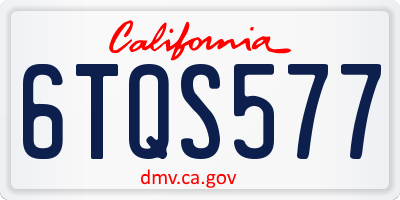 CA license plate 6TQS577