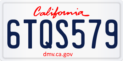 CA license plate 6TQS579