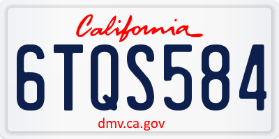 CA license plate 6TQS584