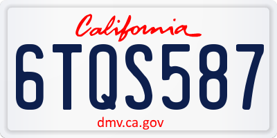 CA license plate 6TQS587