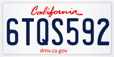 CA license plate 6TQS592