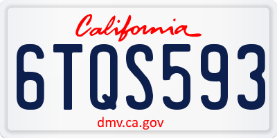 CA license plate 6TQS593