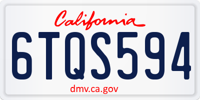 CA license plate 6TQS594