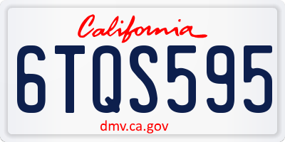 CA license plate 6TQS595