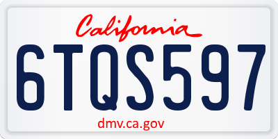 CA license plate 6TQS597