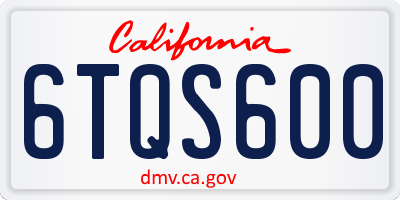 CA license plate 6TQS600