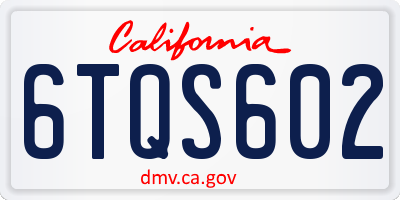 CA license plate 6TQS602