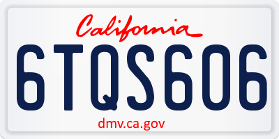 CA license plate 6TQS606