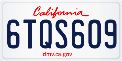 CA license plate 6TQS609