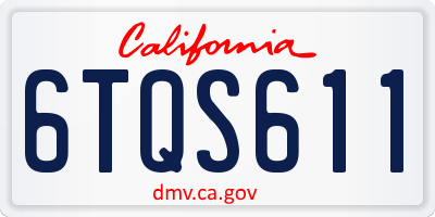 CA license plate 6TQS611