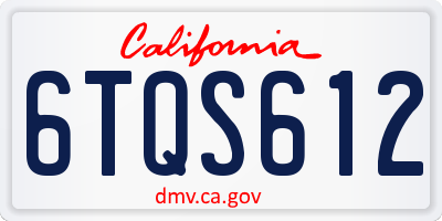 CA license plate 6TQS612