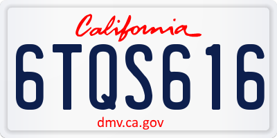 CA license plate 6TQS616