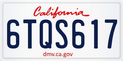 CA license plate 6TQS617